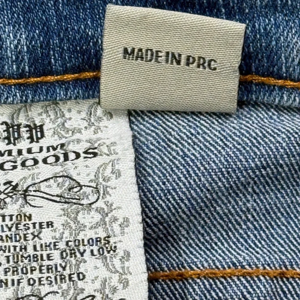Black Label‎ Y2K Capri Jeans 13 14 Rose Graphic Blue